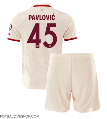 Bayern Munich Aleksandar Pavlovic #45 Dětské Alternativní Dres 2024-25 Krátký Rukáv (+ trenýrky)